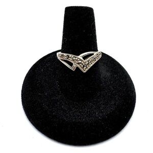 Vintage Marsala Sterling Silver and Marcasite Ring Size 7 1/2